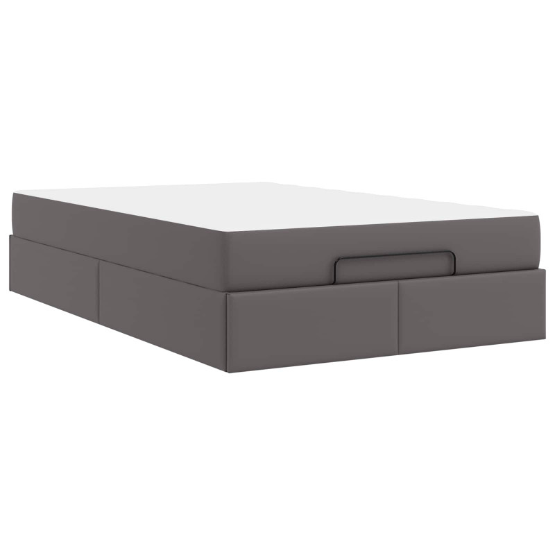 Rama łóżka z materacem z materacem 2 pcs Szary PVC