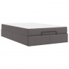 Rama łóżka z materacem z materacem 2 pcs Szary PVC