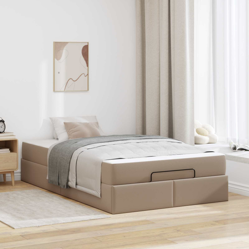 Rama łóżka z materacem z materacem 2 pcs Brązowy PVC