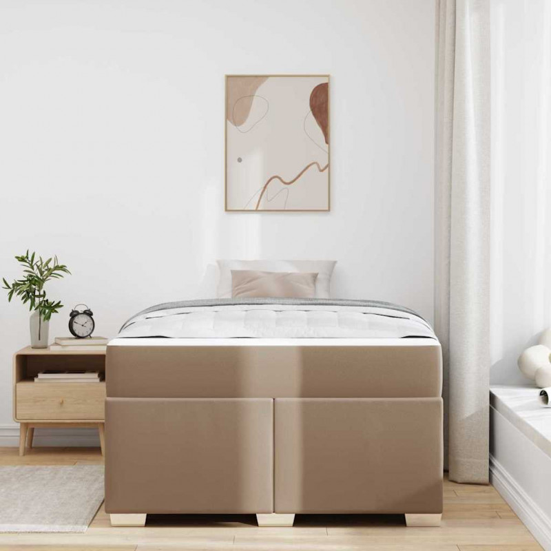 Ramka łóżka z materacem Cappuccino 120 x 190 cm tkanina