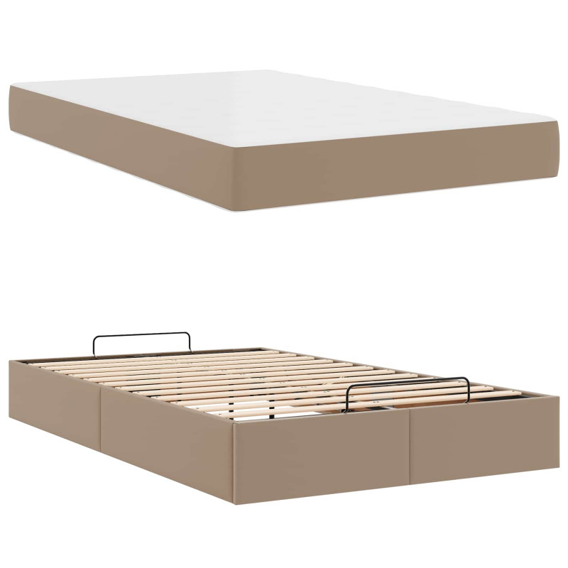Rama łóżka z materacem z materacem 2 pcs Brązowy PVC