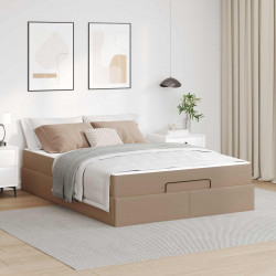 Rama łóżka z materacem z materacem 2 pcs Brązowy PVC