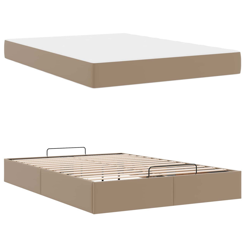 Rama łóżka z materacem z materacem 2 pcs Brązowy PVC