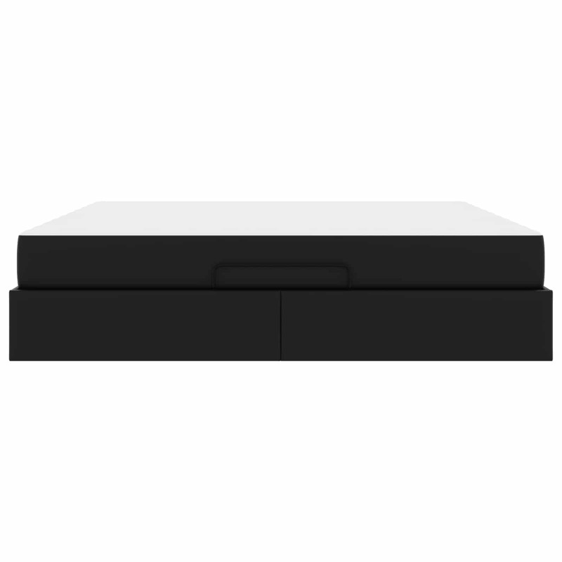 Rama łóżka z materacem z materacem 2 pcs Czarny PVC