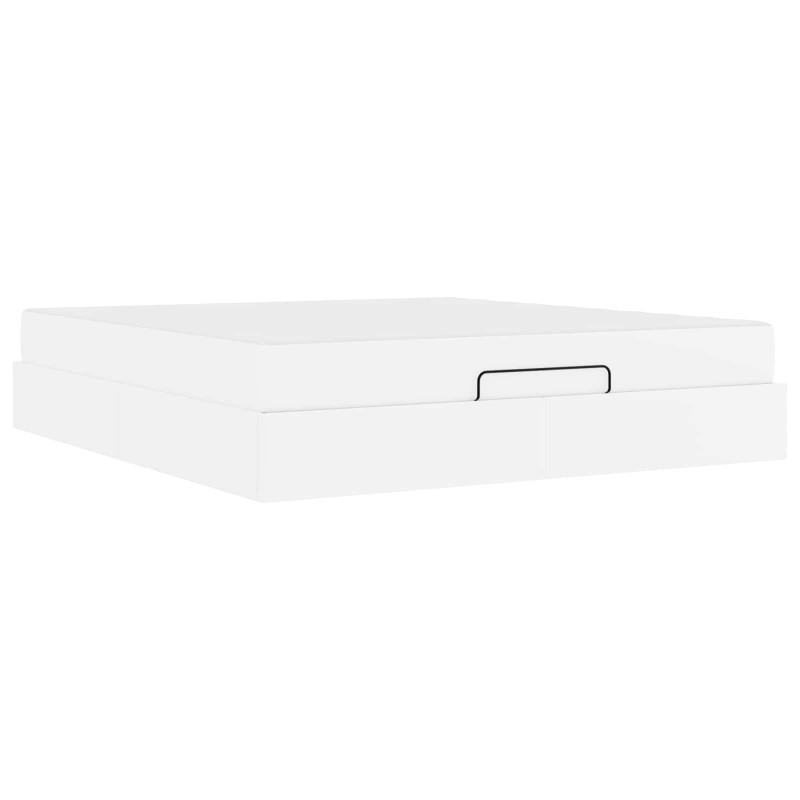 Rama łóżka z materacem z materacem 2 pcs Biały PVC