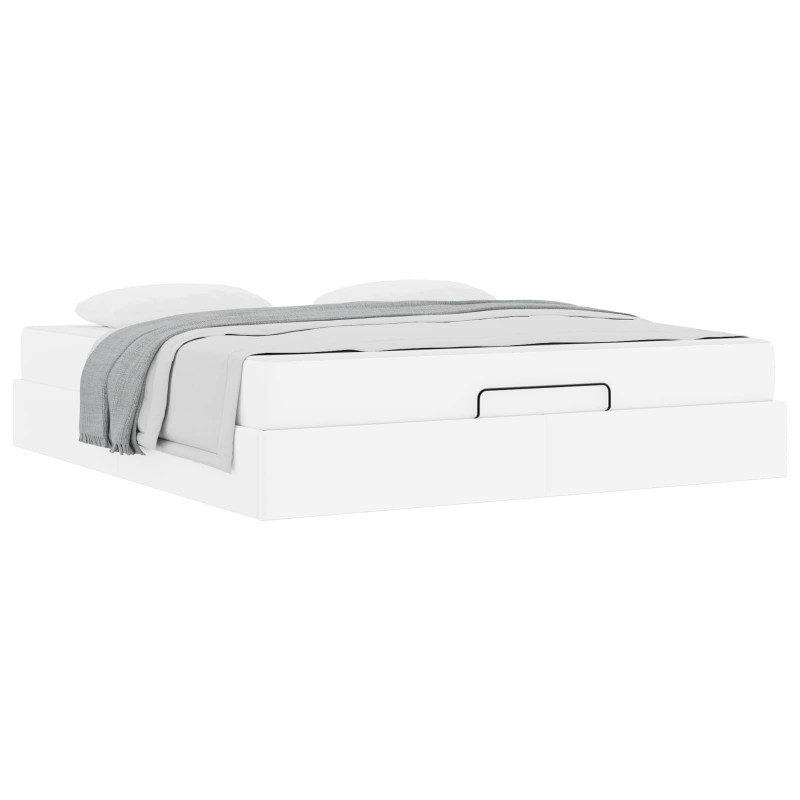 Rama łóżka z materacem z materacem 2 pcs Biały PVC