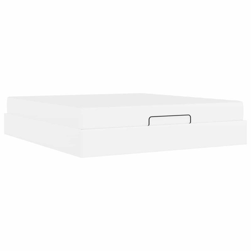 Rama łóżka z materacem z materacem 2 pcs Biały PVC