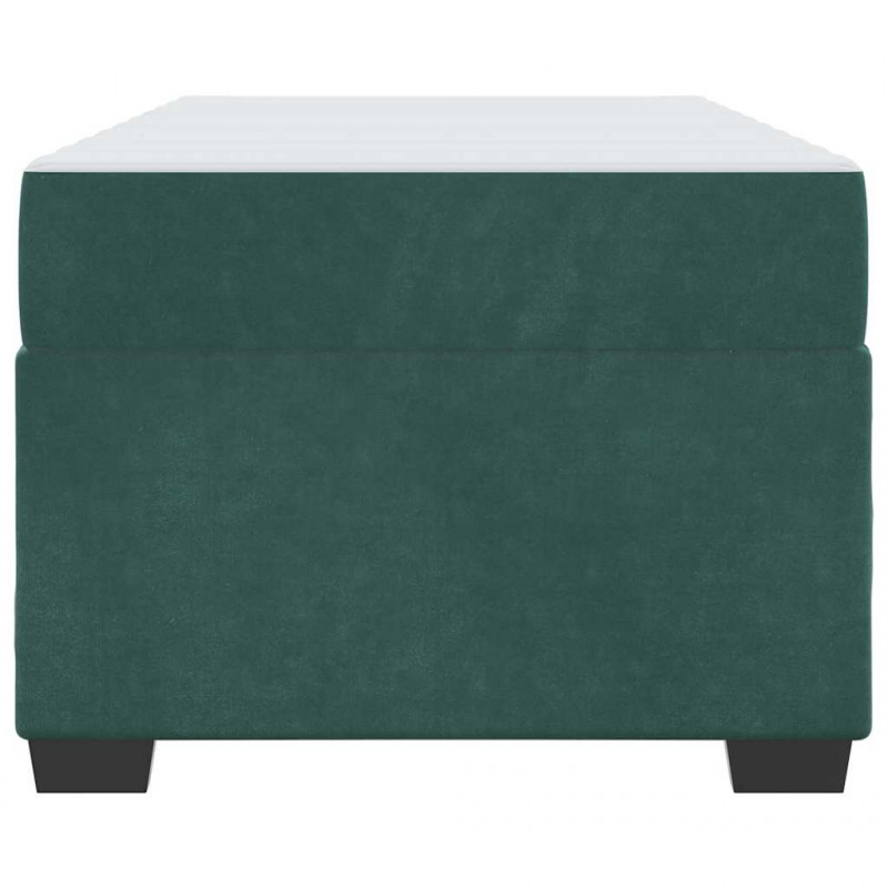 Ramka łóżka z materacem Ciemna zieleń 80 x 200 cm tkanina