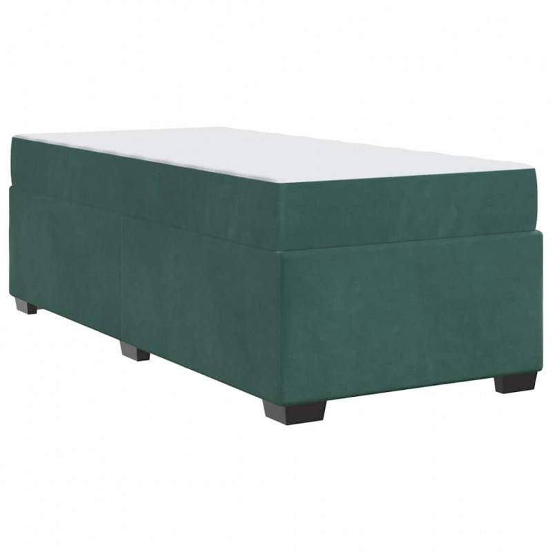Ramka łóżka z materacem Ciemna zieleń 80 x 200 cm tkanina