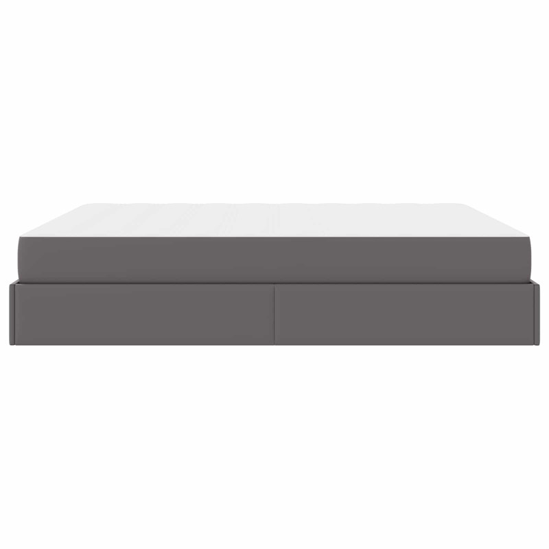 Rama łóżka z materacem z materacem 2 pcs Szary PVC