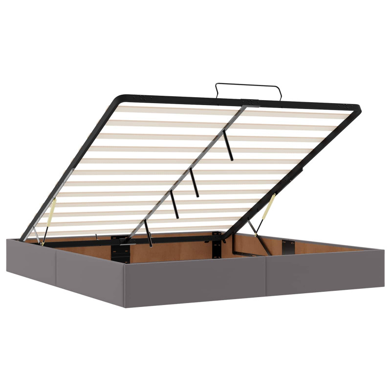 Rama łóżka z materacem z materacem 2 pcs Szary PVC