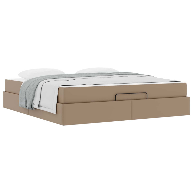 Rama łóżka z materacem z materacem 2 pcs Brązowy PVC