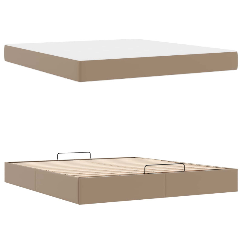 Rama łóżka z materacem z materacem 2 pcs Brązowy PVC