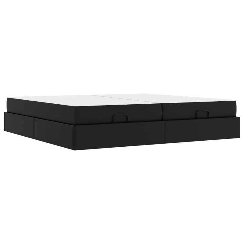 Rama łóżka z materacem z materacem 2 pcs Czarny PVC