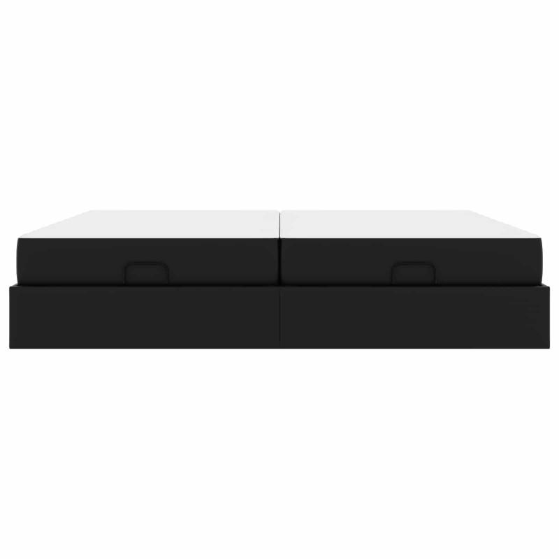 Rama łóżka z materacem z materacem 2 pcs Czarny PVC
