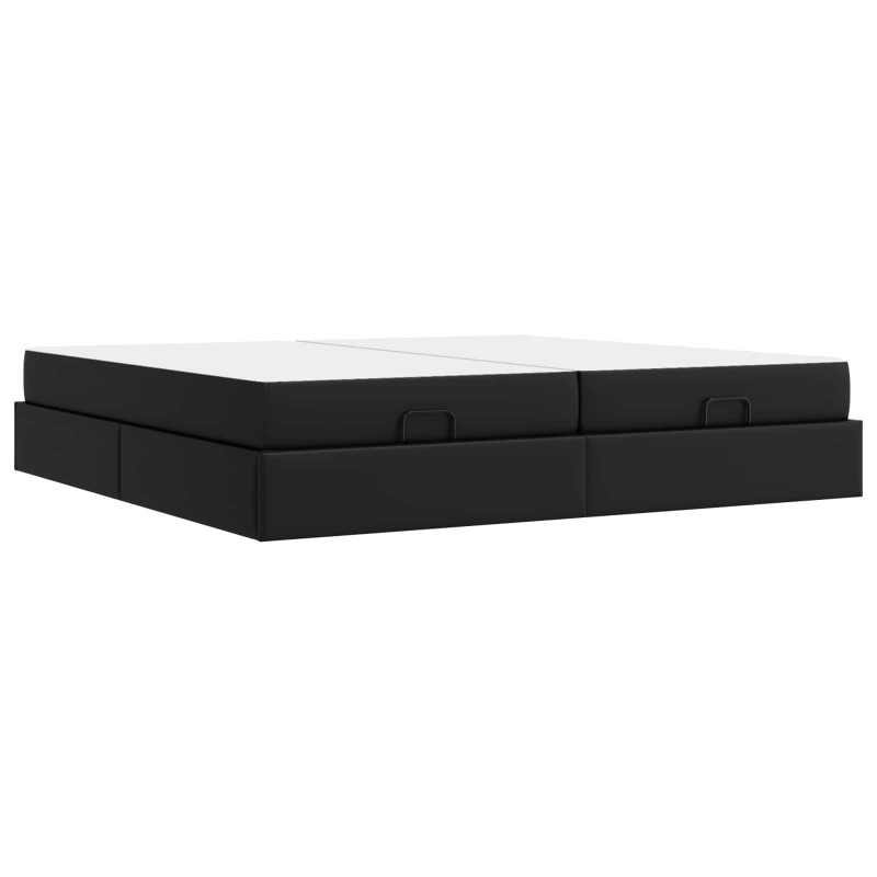 Rama łóżka z materacem z materacem 2 pcs Czarny PVC