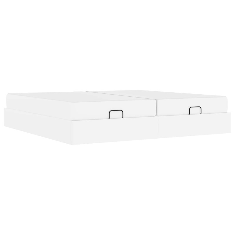 Rama łóżka z materacem z materacem 2 pcs Biały PVC
