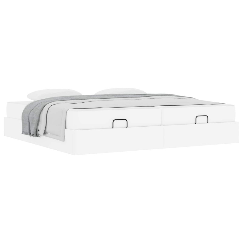 Rama łóżka z materacem z materacem 2 pcs Biały PVC