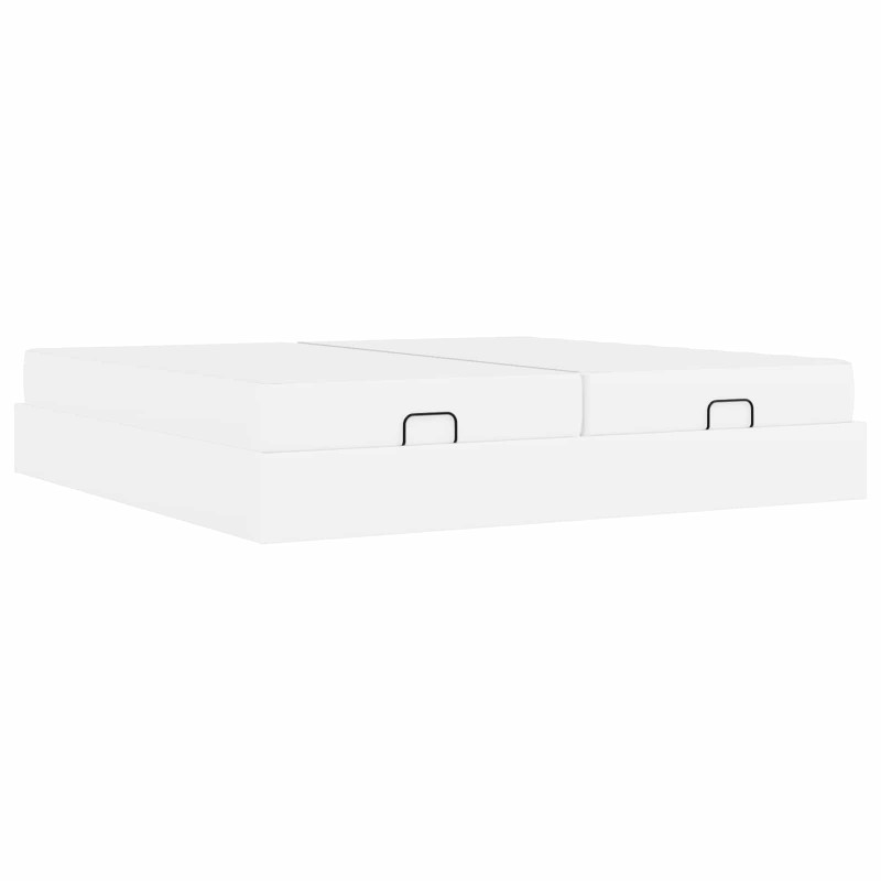 Rama łóżka z materacem z materacem 2 pcs Biały PVC