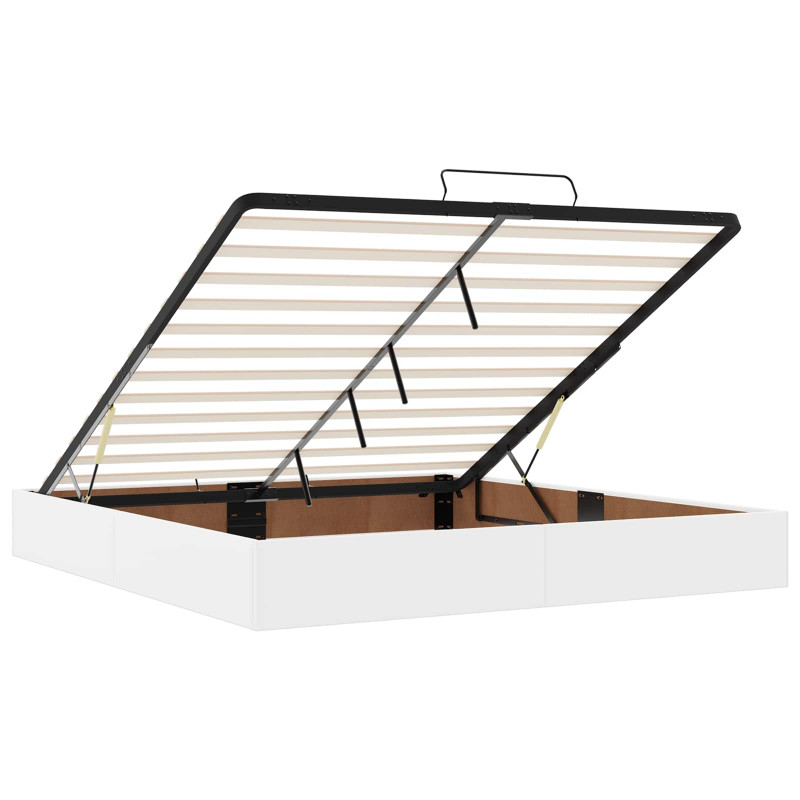 Rama łóżka z materacem z materacem 2 pcs Biały PVC