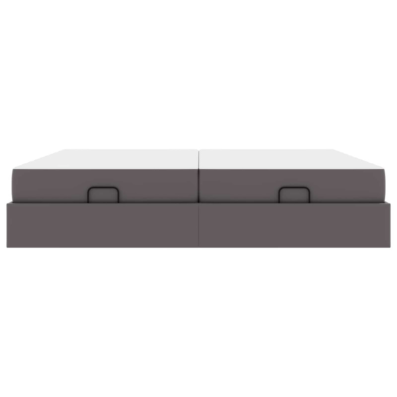Rama łóżka z materacem z materacem 2 pcs Szary PVC