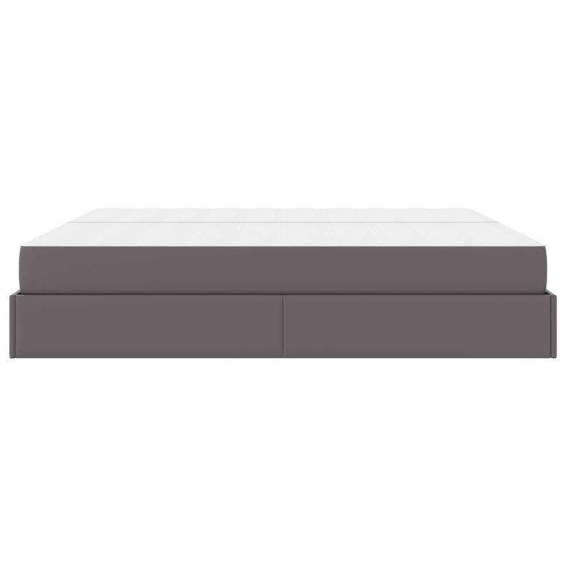 Rama łóżka z materacem z materacem 2 pcs Szary PVC