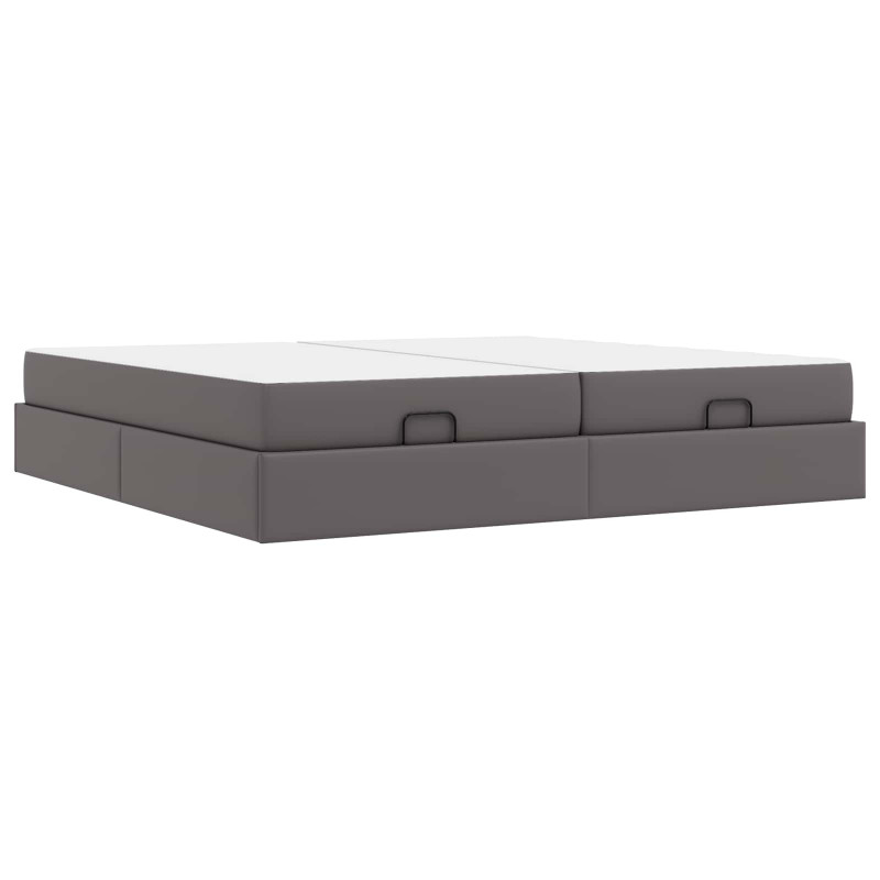 Rama łóżka z materacem z materacem 2 pcs Szary PVC