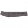 Rama łóżka z materacem z materacem 2 pcs Szary PVC