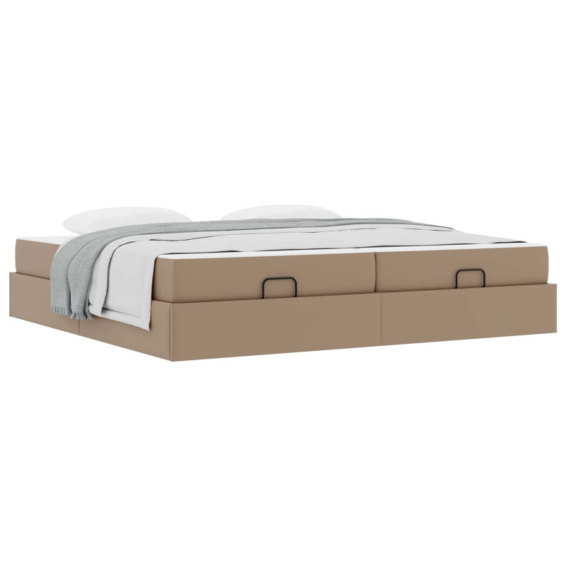 Rama łóżka z materacem z materacem 2 pcs Brązowy PVC