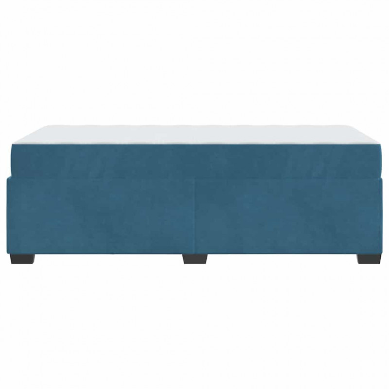 Ramka łóżka z materacem Ciemnoniebieski 90 x 200 cm tkanina
