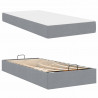 Rama łóżka z materacem z materacem 2 pcs Jasnoszary tkanina