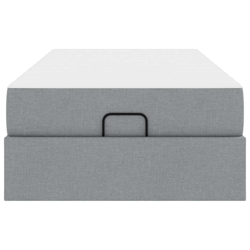 Rama łóżka z materacem z materacem 2 pcs Jasnoszary tkanina