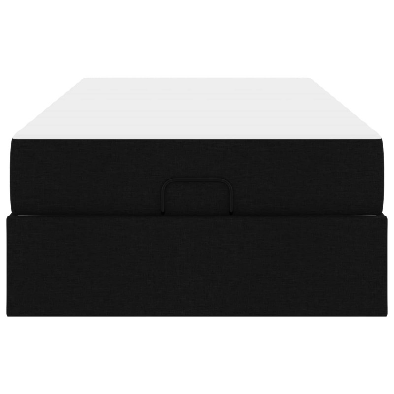 Rama łóżka z materacem z materacem 2 pcs Czarny tkanina