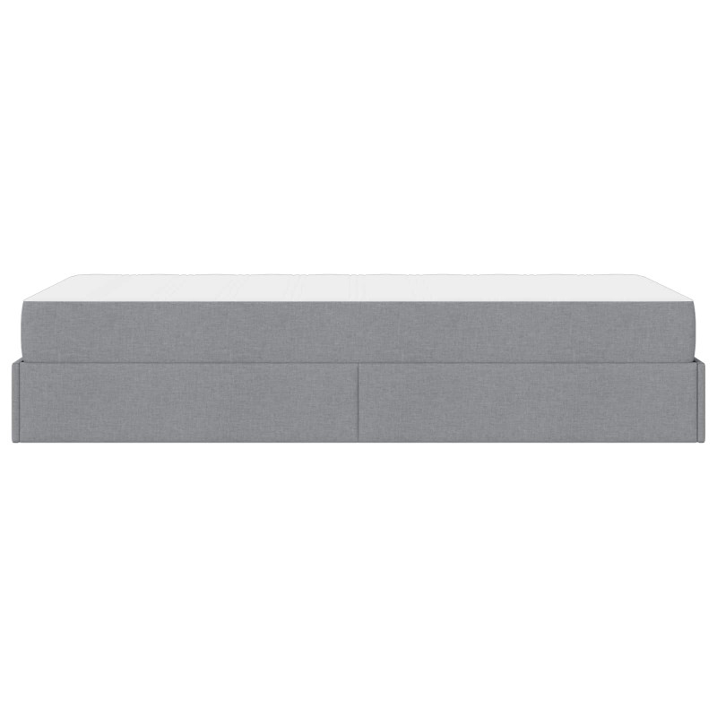 Rama łóżka z materacem z materacem 2 pcs Jasnoszary tkanina