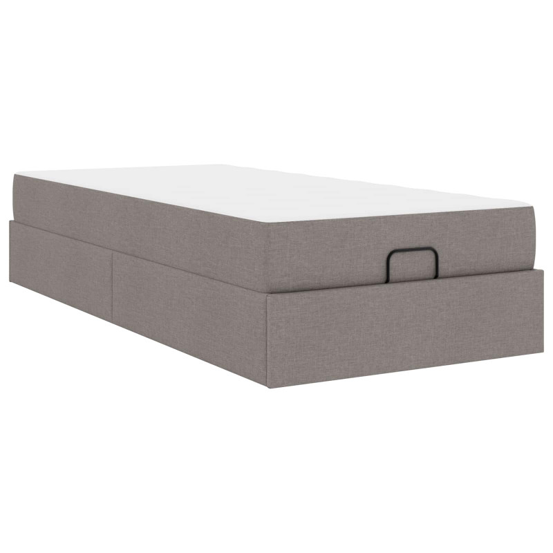 Rama łóżka z materacem z materacem 2 pcs Ciemnoszary tkanina