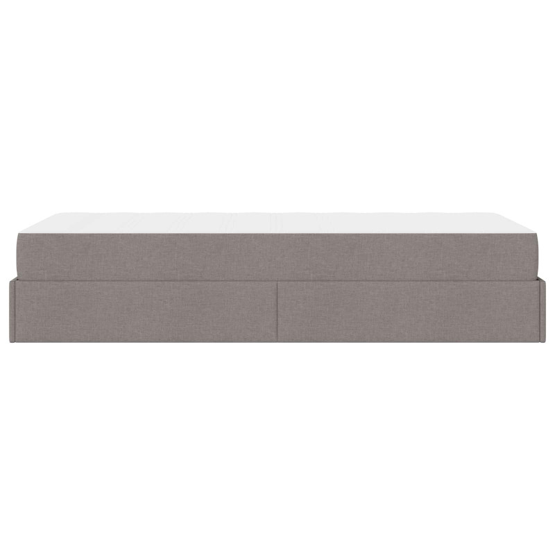 Rama łóżka z materacem z materacem 2 pcs Ciemnoszary tkanina