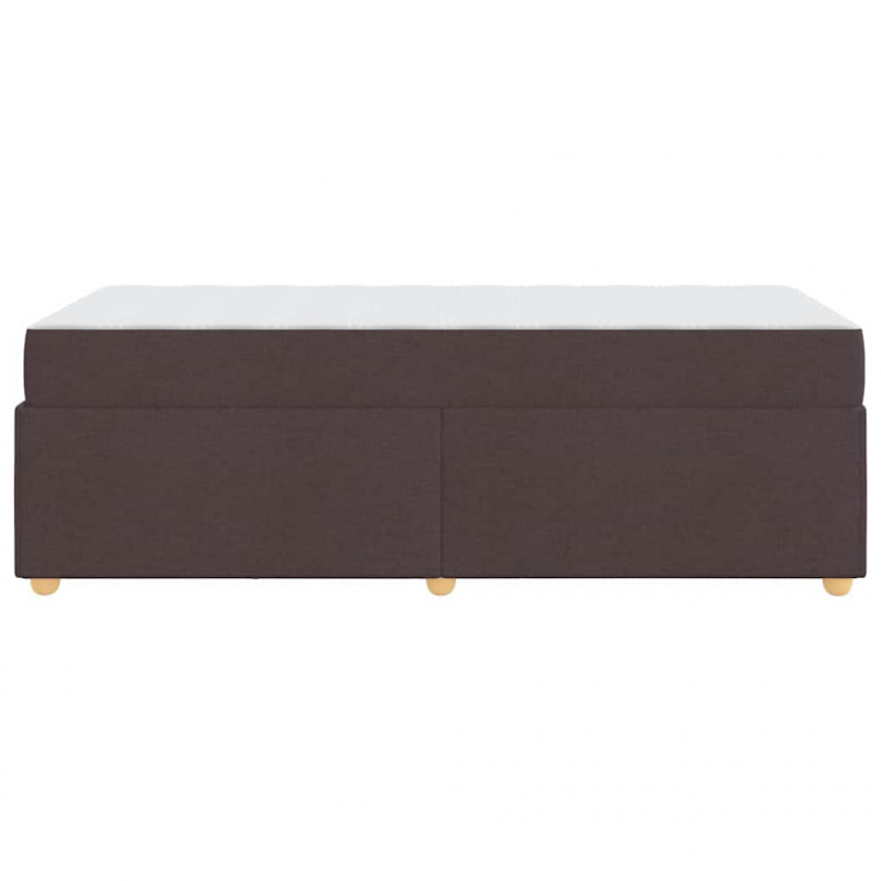 Ramka łóżka z materacem Ciemny brąz 80 x 200 cm tkanina