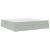 Łóżko z miejscem na przechowywanie i materacem Jasnoszary