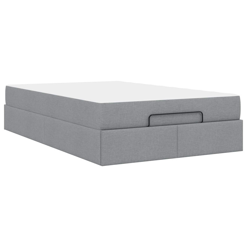 Rama łóżka z materacem z materacem 2 pcs Jasnoszary tkanina