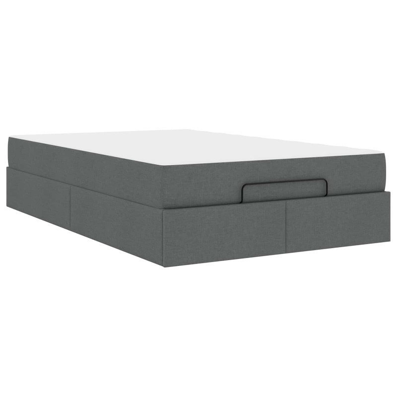 Rama łóżka z materacem 2 pcs Przygaszony Szary tkanina