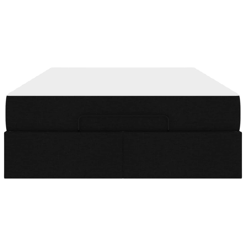Rama łóżka z materacem z materacem 2 pcs Czarny tkanina