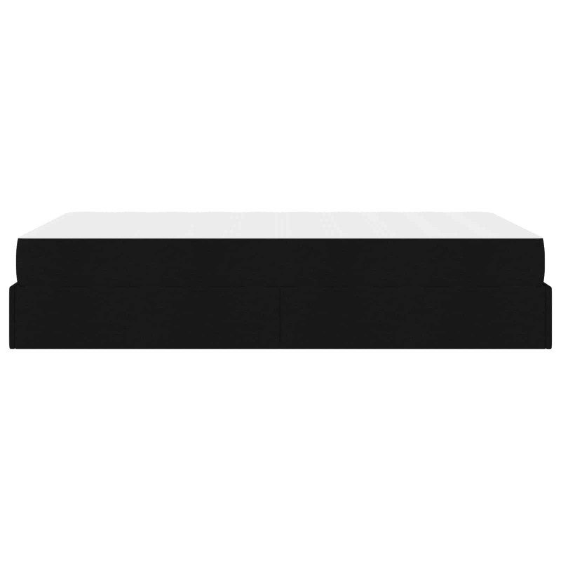 Rama łóżka z materacem z materacem 2 pcs Czarny tkanina