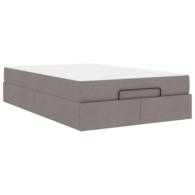 Rama łóżka z materacem z materacem 2 pcs Ciemnoszary tkanina