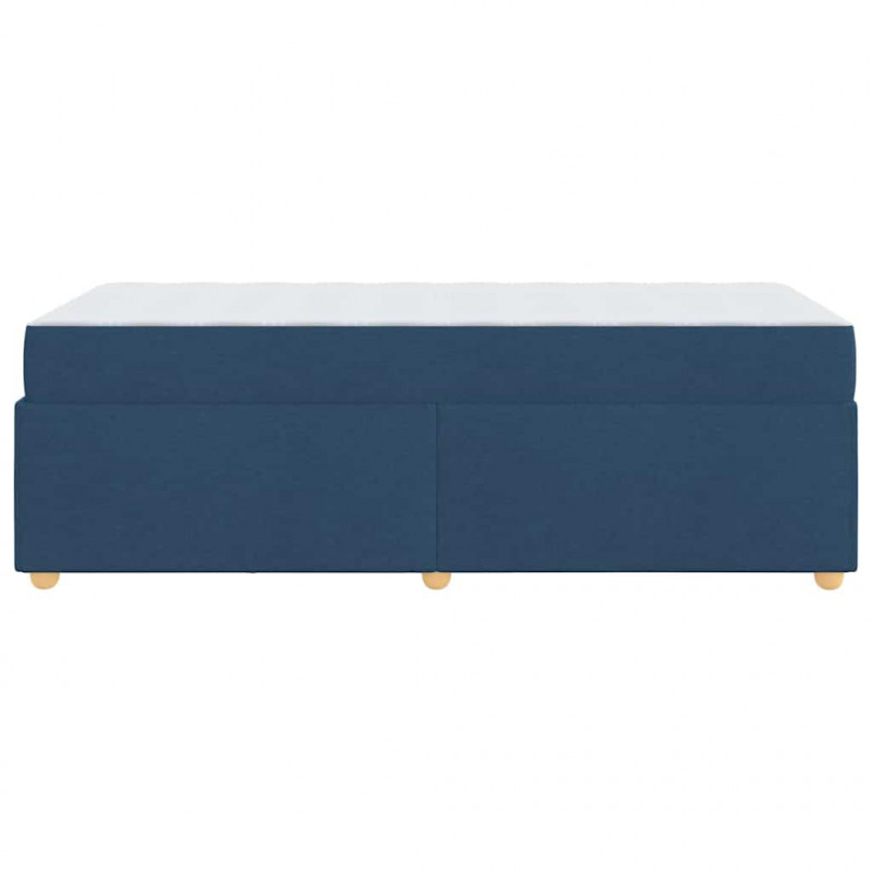 Ramka łóżka z materacem Niebieski 90 x 190 cm tkanina