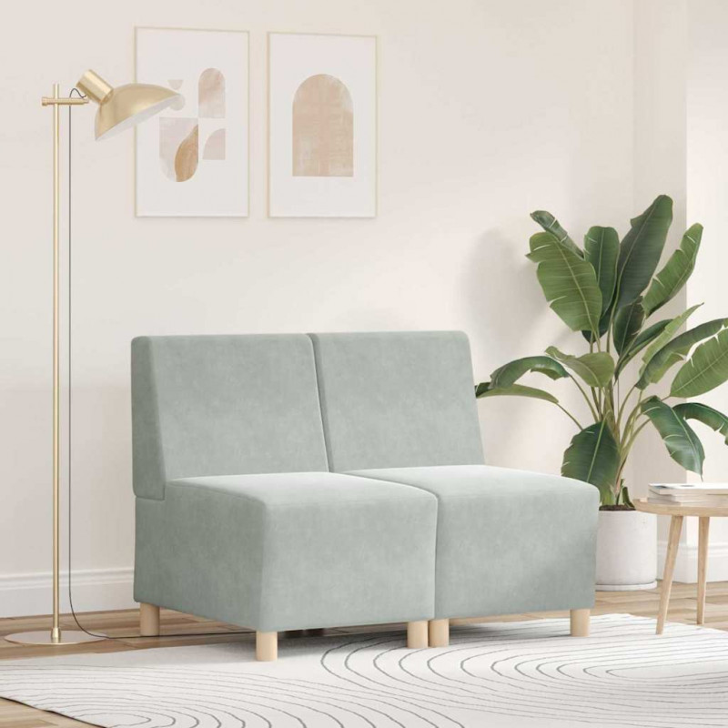 Modułowa sofa bez podłokietników 2 pcs Jasnoszary