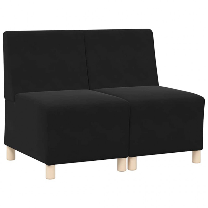 Modułowa sofa bez podłokietników 2 pcs Czarny 55 x 74 x 82 cm
