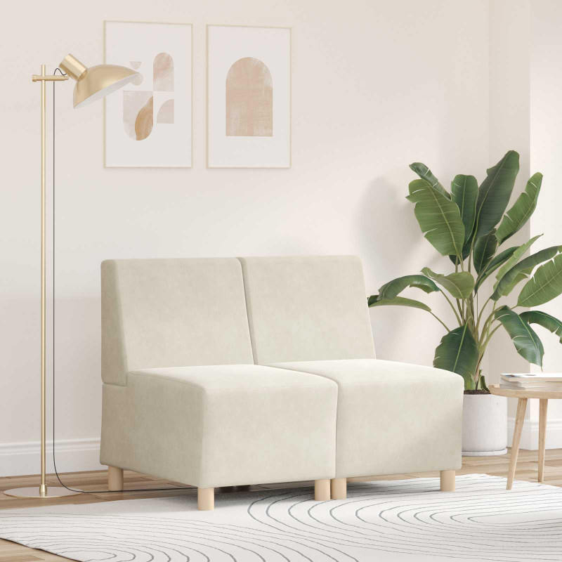 Modułowa sofa bez podłokietników 2 pcs Kremowy 55 x 74 x 82 cm