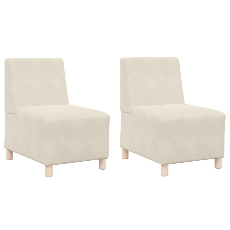 Modułowa sofa bez podłokietników 2 pcs Kremowy 55 x 74 x 82 cm