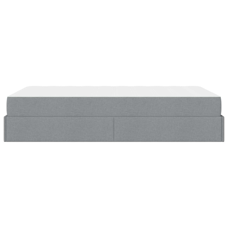 Rama łóżka z materacem z materacem 2 pcs Jasnoszary tkanina