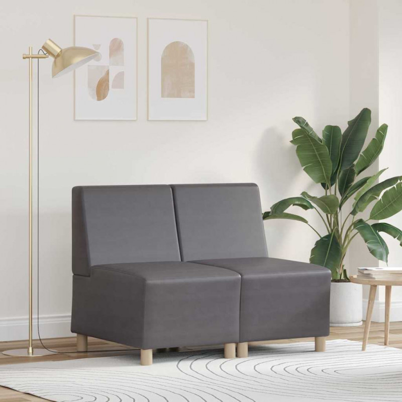 Modułowa sofa bez podłokietników 2 pcs Szary 55 x 74 x 82 cm